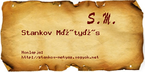 Stankov Mátyás névjegykártya